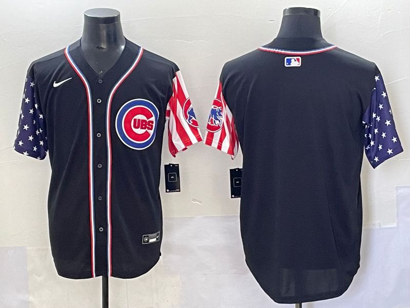 Men 2025 Chicago Cubs Blank Black a generation of national flags Joint Name Nike MLB Jersey style 1